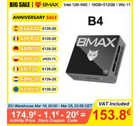 BMAX Mini PC B4 16GB RAM 512GB SSD Intel 12th N95 Windows 11 PC 2 * HDMI 2 * USB 2.0 2 * USB 3.0 prend en charge les graphiques Intel UHD 4K @ 60Hz B4