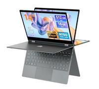 BMAX Ordinateur Portable Intel N150 (dépasser N100/N95) Écran Tactile FHD PC Portable 14 Pouces 16Go RAM 512Go SSD Laptop Clavier Rétroéclairé BT5.0, Type C, USB 3.2 Film du Clavier Français