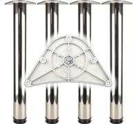 BMB Jeu de pieds de table chromé poli 60 mm hauteur 870 mm ( 3000273147 )