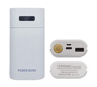 BMBN DIY 18650 Power Bank, DIY Power Bank 2X 18650 18700 20700 21700 Kit de boîtier de Batterie Chargeur USB Universel avec Lampe de Poche LED pour Smartphone Blanc