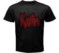 BMBO Korn Red Logo Men's Black Unisex 100% Cotton Short-Sleeve T-Shirts Black XXL
