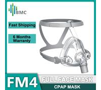 BMC Original FM4 Masque CPAP Masque facial complet avec harnais Pour CPAP BiPAP Apnée du sommeil Confort amélioré Masque pour appareil de sommeil L