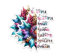 BMCS0540 Lot de 2 autocollants « I Am Beautiful I Am Smart I Am Strong » - Affirmations positives - 12,7 cm sur le côté le plus long - Vinyle de qualité supérieure - Pour voitures, camions,