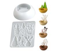 Bmdjdq Plateau de moisissure de Noël, matériau Flexible, 1 Ensemble, Moule de Moulage Festif, Silicone de Vacances, Formes détaillées, pour décoration, Vacances, Artisanat, Maison, Artisanat, Gypse