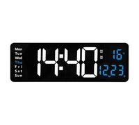 BMDOZRL Horloge Murale Horloge Murale électronique multifonctionnelle à Grand écran avec Affichage numérique LED, Moderne et Simple, for Salon et Chambre à Coucher(Light Blue)