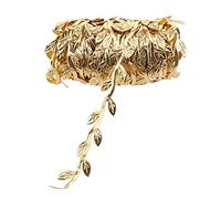 BMEA Guirlande de lierre artificiel de 10 m - Feuilles de vigne artificielles à suspendre - Pour fête de mariage, jardin, décoration murale, feuillage doré