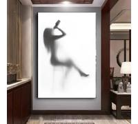 BMGKYAGL Abstract Figure Canvas Art - Modern Black & White Light and Shadow Wall Decor Poster for Bedroom(50x70cm/Internal Frame)