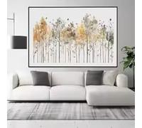 BMGKYAGL Affiche aquarelle minimaliste forêt d'automne, paysage botanique et forestier, peinture sur toile, décoration intérieure (60 x 90 cm, sans cadre)