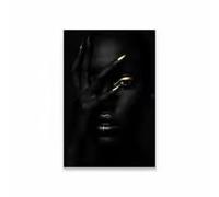 BMGKYAGL Affiche artistique noire et or, peinture sur toile moderne représentant une femme sexy, portrait glamour, décoration murale pour chambre (30x45cm/sans cadre)