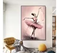 BMGKYAGL Affiche Baller Girl Ballerina, peinture sur toile, impression HD, art mural moderne, images colorées pour la décoration de la salle de danse (80x120cm/cadre intérieur)
