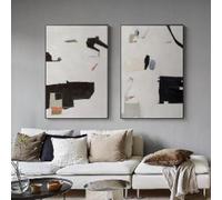 BMGKYAGL Affiche d'art abstrait minimaliste moderne, grande taille, noir et blanc, peinture sur toile abstraite, décoration, 60 x 80 cm, sans cadre