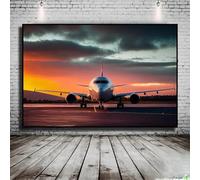 BMGKYAGL Affiche d'art d'avion de style industriel, peinture sur toile d'avion à hélice, impressions murales pour décoration de chambre, cadre 20x30 cm