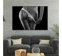 BMGKYAGL Affiche de femme sexy en noir et blanc, impression moderne, peinture sur toile, décoration murale pour chambre à coucher, salle de bain, 80 x 120 cm, sans cadre