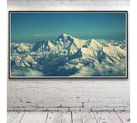 BMGKYAGL Affiche de neige, glacier, nature, ciel, nuages, montagnes, paysage, impression sur toile murale, peinture pour chambre, tableau décoratif moderne (20x40cm/sans cadre)