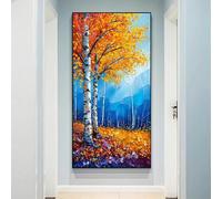 BMGKYAGL Affiche de paysage d'automne moderne imprimée pour salon, décoration d'intérieur, arbre abstrait, paysage naturel, art mural, 40 x 80 cm, sans cadre