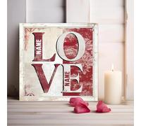 BMGKYAGL Affiche de Saint-Valentin personnalisée style vintage, art mural style ferme moderne, impression sur toile, image d'amour, décoration intérieure (60x60cm/cadre intérieur)