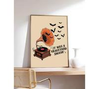 BMGKYAGL Affiche de tourne-disque, art rétro, décoration murale bohème automnale pour salon (60 x 90 cm/cadre intérieur)