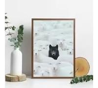 BMGKYAGL Affiche décorative murale moderne représentant un mouton noir et un cheval (20 x 30 cm, sans cadre).