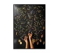 BMGKYAGL Affiche du ciel boréal | Ciel étoilé | Affiche des constellations dorées | Affiche du zodiaque, Décoration graphique spatiale (20 x 30 cm/Sans cadre)