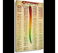 BMGKYAGL Affiche encadrée vintage avec échelle de Scoville et tableau de chaleur du piment, impression sur toile, décoration murale de cuisine (30 x 45 cm, sans cadre)