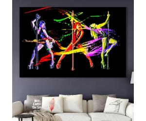 BMGKYAGL Affiche et impression d'art de pole dance sexy pour filles, toile d'art mural, aquarelle, peinture de danse exotique pour salon, décoration d'intérieur, 80 x 120 cm, sans cadre