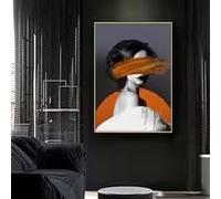 BMGKYAGL Affiche Femme Sexy Chapeau Noir, Mannequin, Peinture sur Toile, Impression, Décoration Murale, Décoration Intérieure Moderne (70x100cm/Cadre Intérieur)