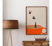 BMGKYAGL Affiche imprimée sur toile représentant une boisson base café, décoration pour la cuisine, art mural pop, illustration pour amateurs café décor intérieure (80 x 120 cm/cadre intérieur)