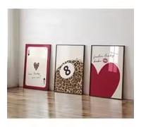 BMGKYAGL Affiche léopard rouge à imprimé guépard, « Quelle chance avons-nous ? » (8 boules) avec guépard, décoration murale pour chambre d'étudiant (70 x 100 cm x 3 / cadre intérieur)