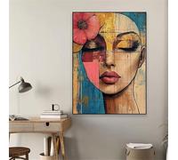 BMGKYAGL Affiche moderne représentant une femme à tête de fleur, art floral, impressions sur toile de femmes sexy, peinture abstraite, décoration pour la maison ou la chambre (50x70cm/sans cadre)