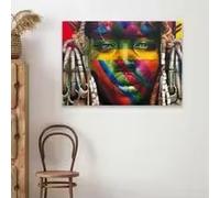 BMGKYAGL Affiche murale d'art graffiti de rue africain moderne, impression d'art mural d'artiste noir, peinture sur toile de style abstrait (70x100cm/cadre intérieur)