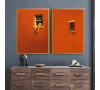 BMGKYAGL Affiche murale minimaliste sur toile représentant une femme lisant un livre, dans une ambiance chaleureuse et ensoleillée (20 x 30 cm x 2 / cadre intérieur).