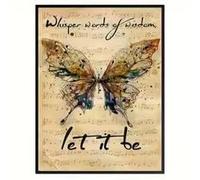 BMGKYAGL Affiche murale papillon « Paroles de sagesse » (50 x 70 cm, sans cadre) - Décoration murale papillon aquarelle pour chambre à coucher