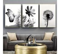 BMGKYAGL Affiche sur toile à motif floral blanc, imperméable, pour salon, bureau, café, bar, décoration murale pour maison ou dortoir (40 x 60 cm x 3 / sans cadre)