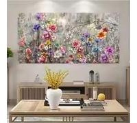 BMGKYAGL Affiche sur toile, art moderne, grande peinture abstraite murale colorée, décoration pour chambre ou salon (50 x 100 cm/cadre intérieur)