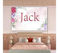 BMGKYAGL Affiche sur toile avec nom de bébé, nom personnalisé, peinture murale, style bohème, décoration de chambre de bébé, 80 x 120 cm, sans cadre