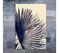 BMGKYAGL Affiche sur toile Gris Bismarck Art mural géométrique abstrait avec motif bleu et blanc, décoration minimaliste moderne (30x45cm/cadre intérieur)