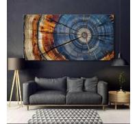 BMGKYAGL Affiche sur toile imprimée avec des anneaux d'arbres colorés - Décoration murale naturelle élégante pour la chambre (30x60cm/cadre intérieur)