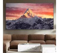 BMGKYAGL Affiche sur toile représentant le mont Everest au coucher du soleil (80 x 150 cm, sans cadre), décoration murale pour salon.