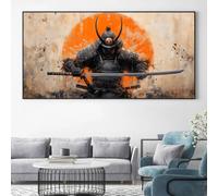 BMGKYAGL Affiche sur toile style encre, art mural samouraï, décoration de chambre anime (60x120cm/cadre intérieur)