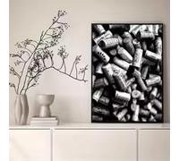 BMGKYAGL Affiche vintage en liège noir et blanc - Toile mate décorative pour salon, cuisine, salle à manger, bureau (80x120cm/cadre intérieur)