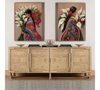 BMGKYAGL Affiches de filles sexy, numéros, fleurs et femmes, kits, peinture acrylique par numéros, dessin sur toile, décoration d'intérieur, 60 x 80 cm, 2 cadres