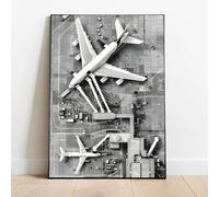 BMGKYAGL Affiches et impressions d'aviation en noir et blanc, impression sur toile, art mural moderne pour salon, décoration d'intérieur, 20 x 30 cm, sans cadre
