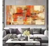 BMGKYAGL Affiches et impressions sur toile, tableau abstrait moderne jaune doré, décoration murale pour salon (80 x 140 cm/cadre intérieur)