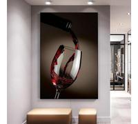 BMGKYAGL Affiches modernes sur toile en verre de vin rouge, peinture murale sur verre de vin, images imprimées pour bar, restaurant, cuisine, décoration d'intérieur, 60 x 90 cm, sans cadre