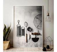 BMGKYAGL Affiches sur toile représentant des ustensiles et appareils de cuisine de style nordique moderne, idéales pour la décoration du salon (60x80cm/sans cadre).