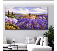 BMGKYAGL Célèbre tableau Champ de lavande France Campagne Toscane Paysage Art mural moderne 50x70cm Sans cadre