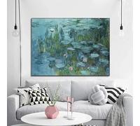 BMGKYAGL Célèbre tableau Monet nénuphar peinture affiches et impressions toile peinture mur art photo pour salon décoration de la maison 90x120cm sans cadre