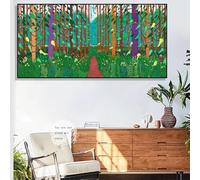 BMGKYAGL David Hockney Abstrait Printemps Arrive Arbres Chemin Paysage Art Affiche Toile Peinture Impressions Murales Photo Salon décor à la Maison 60x120 cm sans Cadre