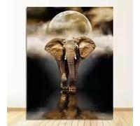 BMGKYAGL Décoration murale : Affiches d'animaux imprimées sur toile, peinture à l'huile d'éléphants dorés rétro (70x100cm/sans cadre) pour le salon