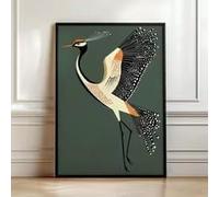 BMGKYAGL Décoration murale Grue Volante Élégante, Décoration Maison Rétro Moderne Milieu du Siècle, Décoration pour les Amoureux des Oiseaux, Décoration Murale Vintage (80x120cm/Sans Cadre)